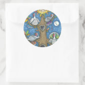 TÜRKEI-BAUM, ERNTEDANK-FUNNY GOBBLERS ROOSTING RUNDER AUFKLEBER (Tasche)