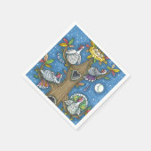 TÜRKEI-BAUM, ERNTEDANK-FUNNY GOBBLERS ROOSTING SERVIETTE (Ecke)