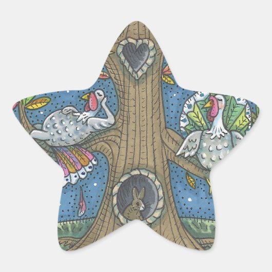 TÜRKEI-BAUM, ERNTEDANK-GOBBLERS-STICKER Stern-Aufkleber (Vorderseite)