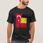 Türkei Belgien Halbfahne Türkisches Belgisches Jer T-Shirt (Vorderseite)