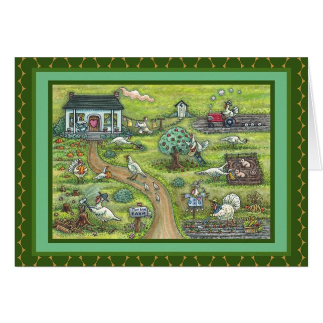 TÜRKEI-BETRIEB, LAND ERNTEDANK GREETING CARD V (Vorderseite (Horizontal))