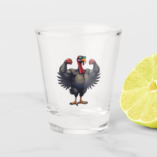 Türkei Bodybuilding Erntedank Day Gym Workout Schnapsglas (Vorderseite)