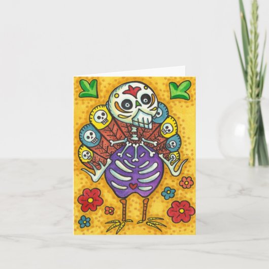 TÜRKEI-BONEN FARBFARBIG ERNTEDANK BIRD SKULL KARTE (Vorderseite)