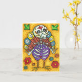 TÜRKEI-BONEN FARBFARBIG ERNTEDANK BIRD SKULL KARTE (Gelbe Blume)