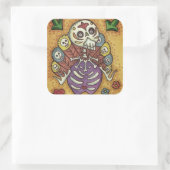 TÜRKEI-BONEN FARBFARBIG ERNTEDANK BIRD SKULL QUADRATISCHER AUFKLEBER (Tasche)