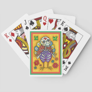 TÜRKEI-BONEN FARBFARBIG ERNTEDANK BIRD SKULL SPIELKARTEN