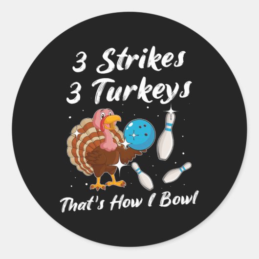 Türkei Bowling Player Strike Spare Bowler Runder Aufkleber (Vorderseite)