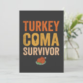 Türkei Coma Survivor Funny Erntedank Geschenk Einladung (Stehend Vorderseite)