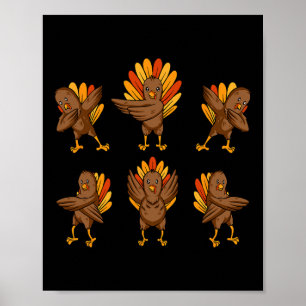Türkei Dabbing Dancing Erntedank Day Spaß Fall A Poster