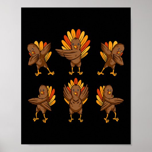 Türkei Dabbing Dancing Erntedank Day Spaß Fall A Poster (Vorne)