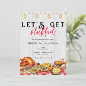 Türkei Day Friendsgiving Erntedank Dinner Einladung (Stehend Vorderseite)