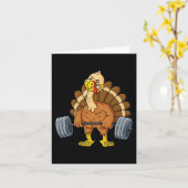 Türkei Deadlift Fun Erntedank Day Fitness Wiegen Karte (Gelbe Blume)