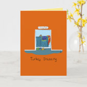 Türkei Dressing Funny Erntedank Card Karte (Gelbe Blume)