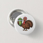 Türkei Drinks Matcha Liebhaber Erntedank Button (Vorne & Hinten)