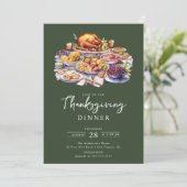 Türkei & Einrichtung Abendessen Erntedank Einladung (Stehend Vorderseite)