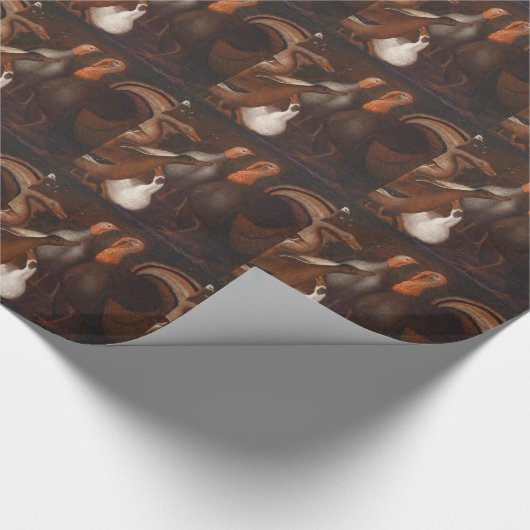 Türkei Enten 1 TaubeThanksgiving-Wrapping-Papier Geschenkpapier (Ecke)