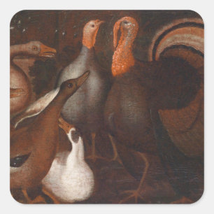 Türkei Enten-TaubeThanksgiving-Platz-Sticker Quadratischer Aufkleber