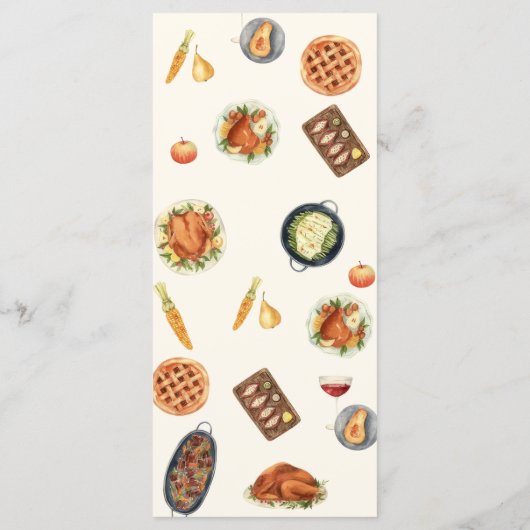 Türkei Erntedank Dinner Menu Menükarte (Rückseite)