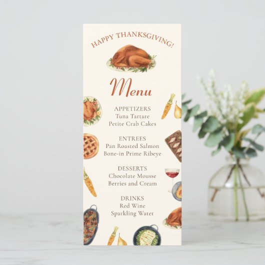 Türkei Erntedank Dinner Menu Menükarte (Stehend Vorderseite)