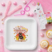 Türkei Erntedank Fall Funny Rottweiler Dog Owne Pappteller (Party)