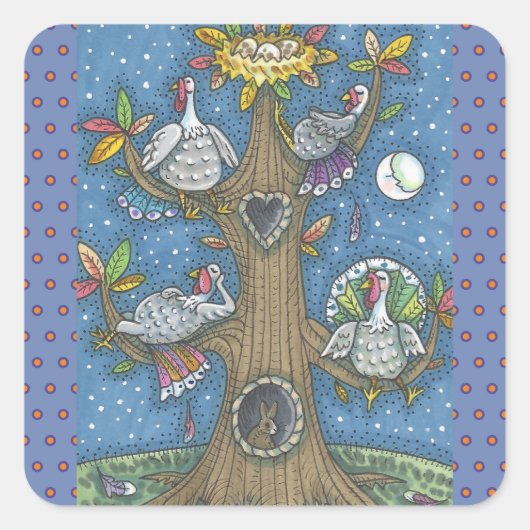 TÜRKEI, ERNTEDANK GOBBLERS STICKERS Square (Vorderseite)