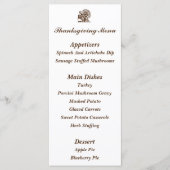 "Türkei" Erntedank-Menü-Karten Menükarte (Vorderseite)