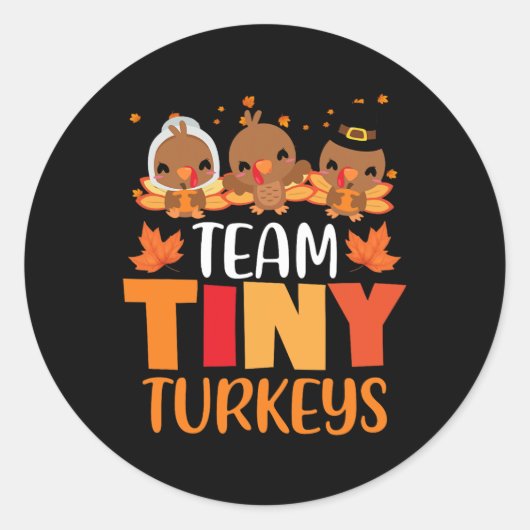 Türkei Erntedank Team-Tiny Trukeys Nurse Fall N Runder Aufkleber (Vorderseite)