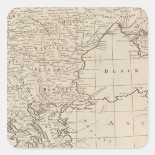 Türkei, Europa und Ungarn Quadratischer Aufkleber