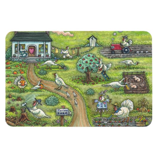 TÜRKEI FARM Gobble Gobble ERNTEDANK MAGNET Lge (Horizontal)