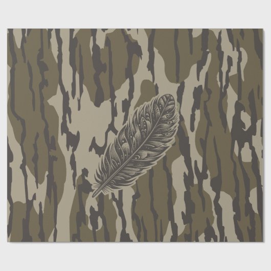 Türkei Feather Bottomland Camouflage Forest Camouf Geschenkpapier (Flach)