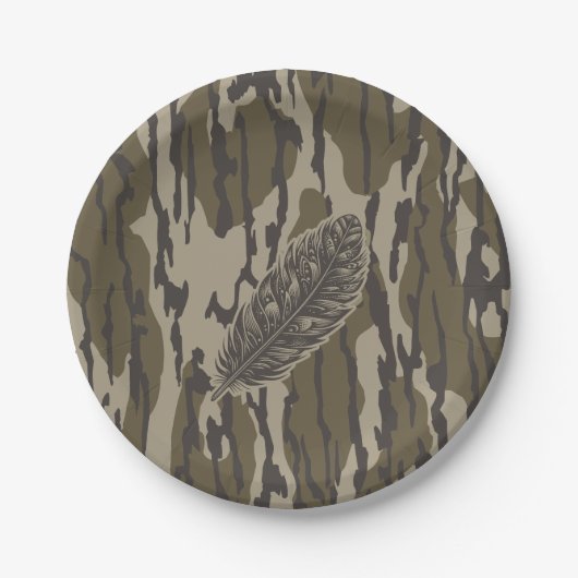 Türkei Feather Bottomland Camouflage Forest Camouf Pappteller (Vorderseite)