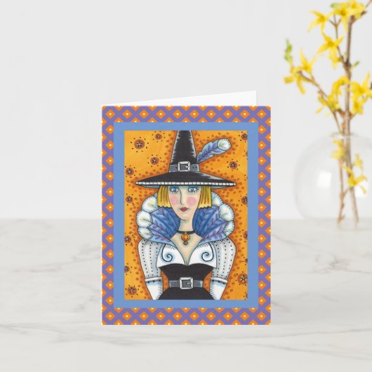 TÜRKEI FEATHER WITCH, SALEM-ERNTEDANK, Leere Karte (Gelbe Blume)