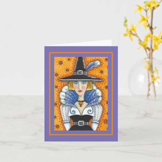 TÜRKEI FEATHER WITCH, SALEM-ERNTEDANK, Leere Karte (Gelbe Blume)