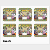 TÜRKEI, FEINSESSEN, ERNTEDANK BIRD SPASS QUADRATISCHER AUFKLEBER (Blatt)