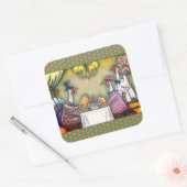 TÜRKEI, FEINSESSEN, ERNTEDANK BIRD SPASS QUADRATISCHER AUFKLEBER (Umschlag)