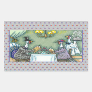 TÜRKEI, FEINSESSEN, ERNTEDANK BIRD SPASS RECHTECKIGER AUFKLEBER