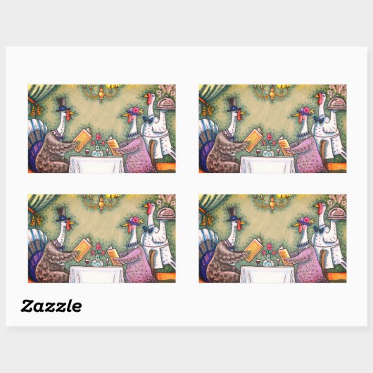 TÜRKEI, FEINSESSEN, ERNTEDANK BIRD SPASS RECHTECKIGER AUFKLEBER (Blatt)