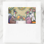 TÜRKEI, FEINSESSEN, ERNTEDANK BIRD SPASS RECHTECKIGER AUFKLEBER (Tasche)