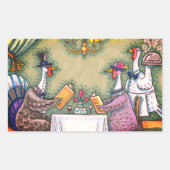 TÜRKEI, FEINSESSEN, ERNTEDANK BIRD SPASS RECHTECKIGER AUFKLEBER (Vorderseite)