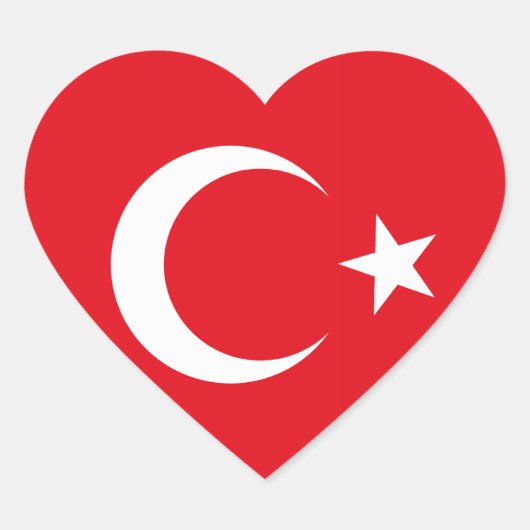 Türkei-Flag-Heftsticker Herz-Aufkleber (Vorderseite)