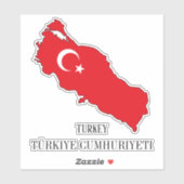 Türkei-Flag-Karte Aufkleber (Blatt)