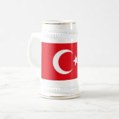 Türkei-Flagge Bierglas (Vorderseite Links)