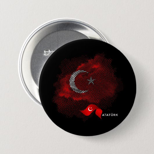 Türkei-Flagge Button (Vorne & Hinten)