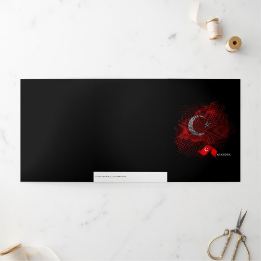 Türkei-Flagge Dreifach Gefaltete Karte (Außenbereich)
