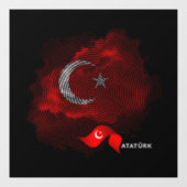 Türkei-Flagge Fensteraufkleber (Blatt)