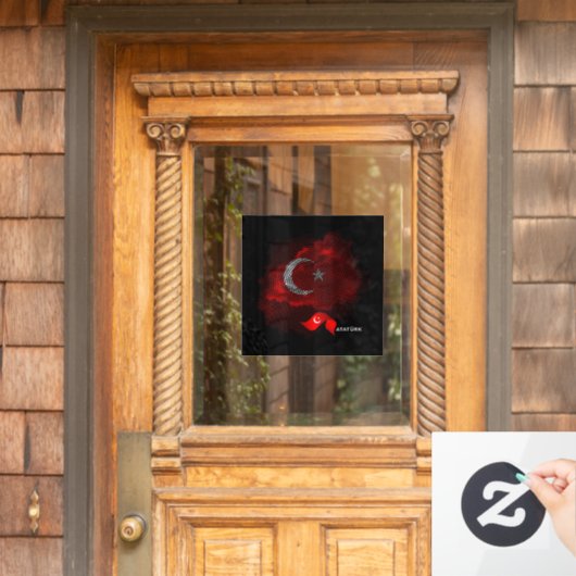 Türkei-Flagge Fensteraufkleber (Haustür)