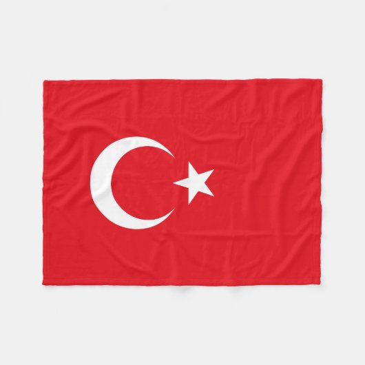 Türkei-Flagge Fleecedecke (Vorderseite (Horizontal))