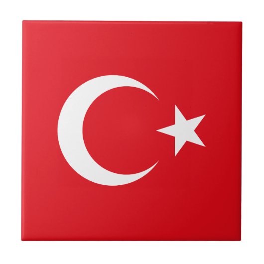 Türkei-Flagge Fliese (Vorderseite)