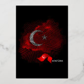 Türkei-Flagge Folieneinladung (Vorderseite)