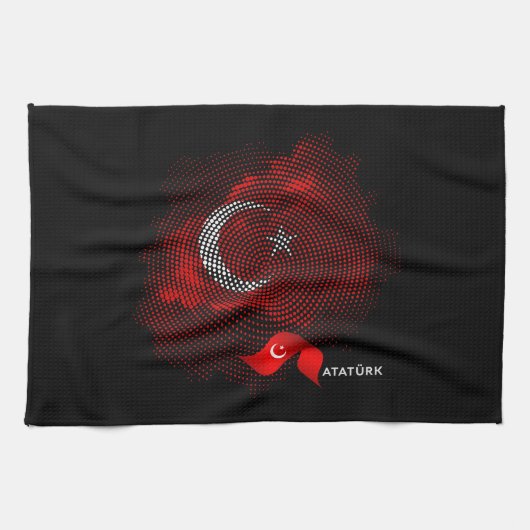 Türkei-Flagge Geschirrtuch (Horizontal)